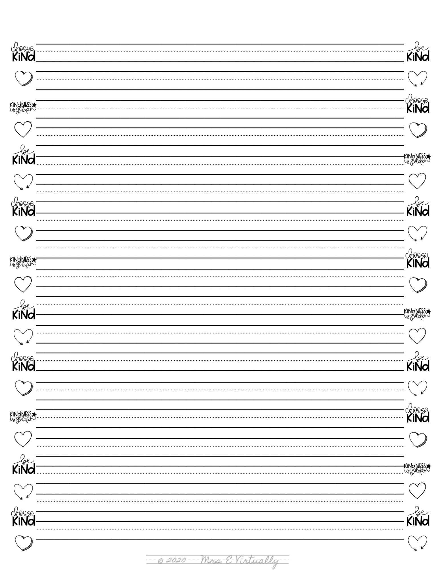 Primary Lined Writing Paper Printable-Winter Themed • Mrs E Virtually