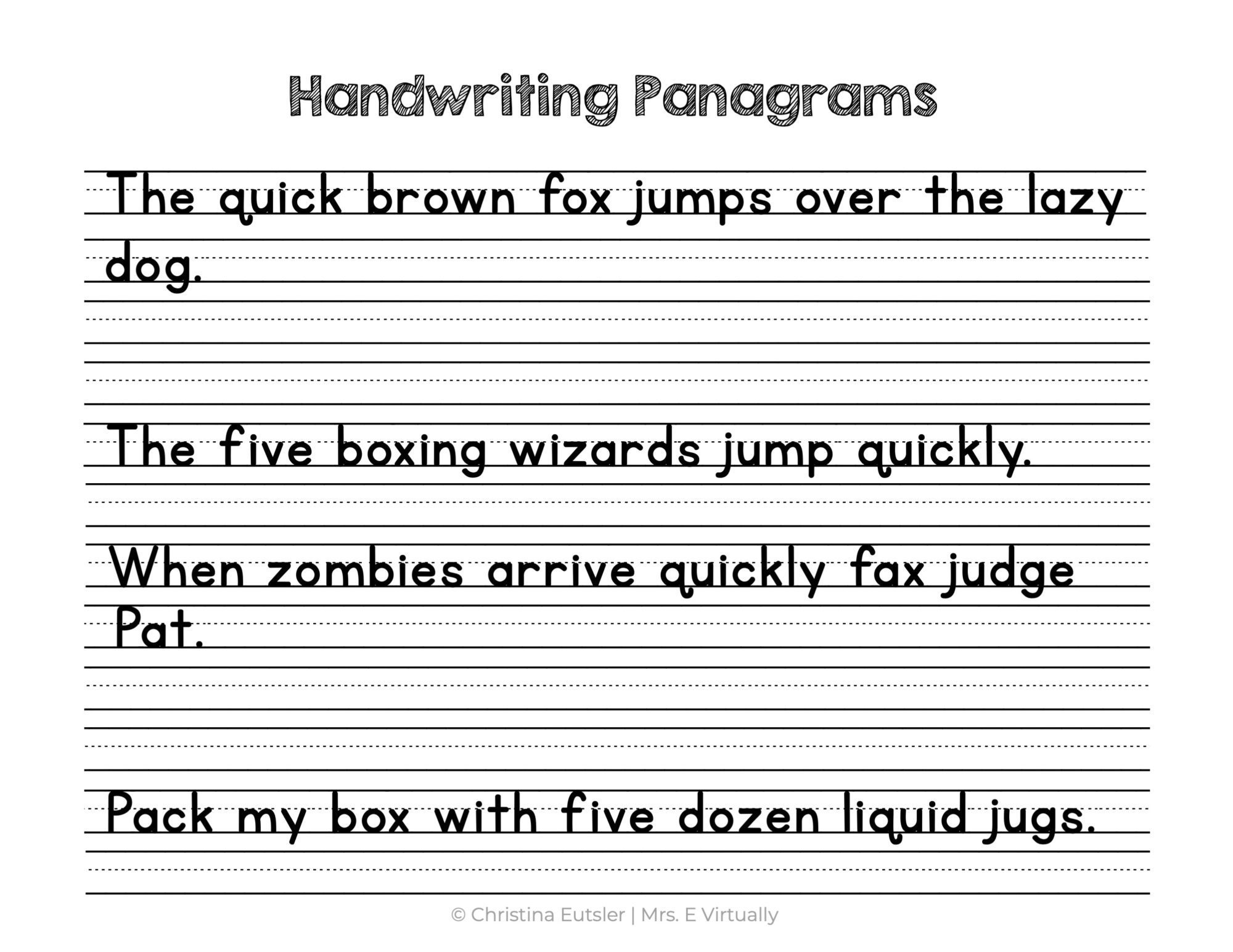 2nd Grade Handwriting Worksheets