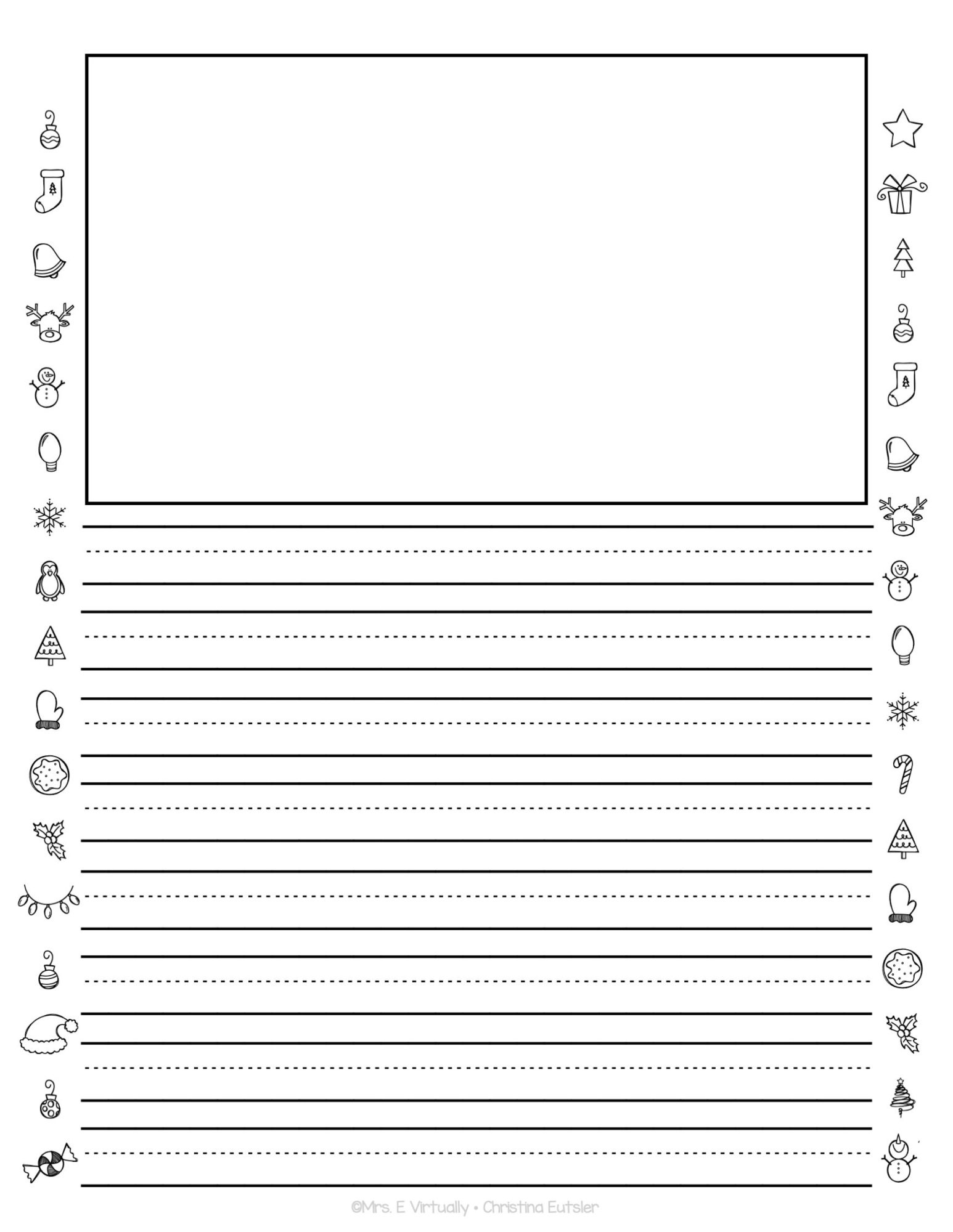 Free Printable Kindergarten Writing Paper With Picture Box