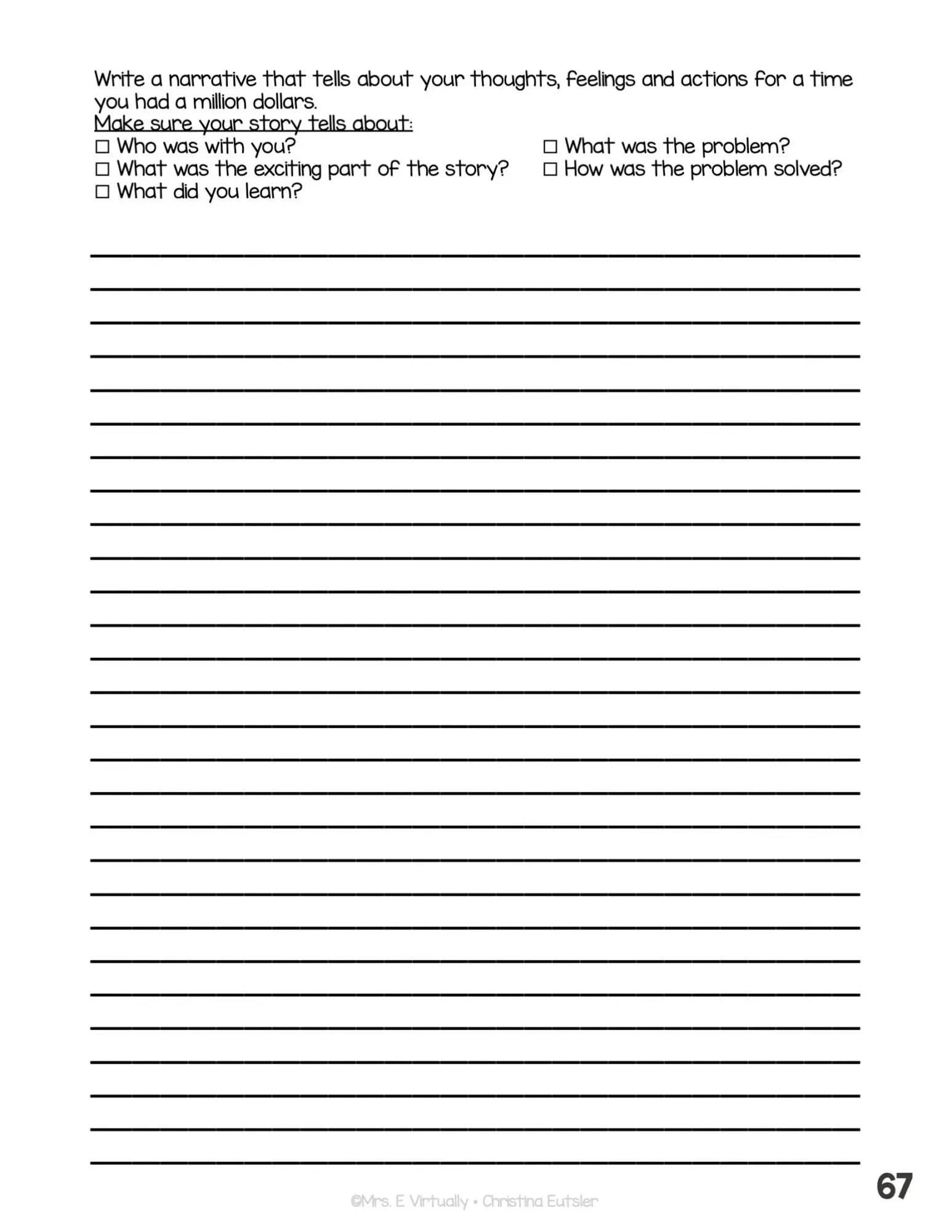 Printable Primary Lined Writing Paper-All Seasons Themes